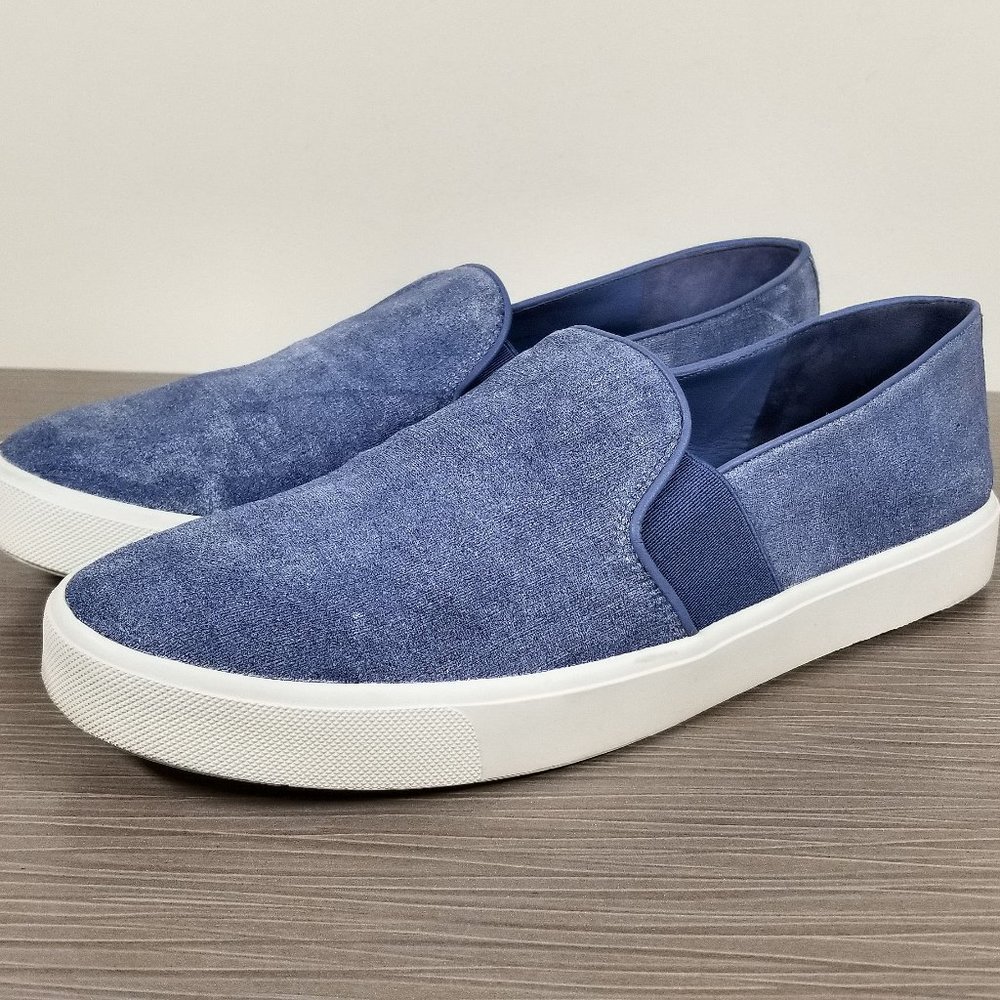 Vince Blair-12 Embossed Suede Slip-on Sneakers, Indigo, Womens Size 9 M / 39